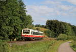 VT 411 der SAB als SAB22182 (Engstingen-Schelklingen) bei Gomadingen 1.8.19