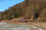 VT 41 der SAB als SAB 88202 (Gammertingen - Ulm Hbf) bei Talsteußlingen 14.1.22