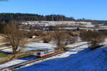 VT 413 der SAB als SAB 88201 (Ulm Hbf - Gammertingen) bei Gomadingen 14.1.22