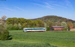 VT 421 als WEG 3137 (Rudersberg-Oberndorf – Schorndorf) bei Michelau 12.4.24