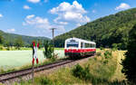 VT 41 als SAB 88207 (Schelklingen - Gammertingen) bei Teuringshofen 25.6.26
