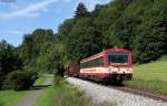 VT 43 der HzL mit einem Fotozug bei Mgerkingen 18.8.11