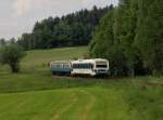 Der VT 08 und der VT 07 als Sonderzug am 24.05.2014 unterwegs bei Gotteszell.