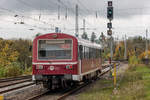Ausfahrende „Kleinseenbahn“ in Neustrelitz nach Mirow.