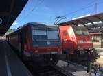 628 415 als Rb 22376 (Heidenheim - Ehingen (Donau))   146 220 mit Rb 19262 (Ulm Hbf - Stuttgart Hbf)     So gesehen Ulm Hbf 26.06.17