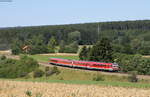 629 002-6 und 628 573-8 als RE 22304 (Neustadt(Schwarzw)-Rottweil) bei Löffingen 7.8.17