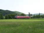 Diese Br.628 fuhr am 25.05.07 nach Ulm Hbf, hier zwischen Oberkochen und Knigsbronn.