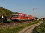 Der 628 586 als REX nach Braunau am 20.04.2018 unterwegs bei Munderfing.