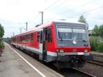 Die Br.628 587-8 im Bahnhof Crailsheim. Aufgenommen im Mai.07