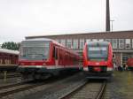 Br 628 598-5 und VT 648 stehen in Braunschweig (Tag der Schiene)