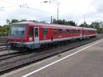 Am 06.09.2015 stand der 628 546 im Bahnhof Crailsheim abgestellt. Mit Frankfurt / Main in der Zugzielanzeige