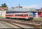 628 648 der DB ZugBus Regionalverkehr Alb-Bodensee GmbH (RAB) (DB Regio Baden-Württemberg) rangiert im Bahnhof Friedrichshafen Stadt.
[11.7.2018 | 11:52 Uhr]