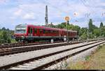 629 005 der DB ZugBus Regionalverkehr Alb-Bodensee GmbH (RAB) (DB Regio Baden-Württemberg) als RB 22725 von Friedrichshafen Hafen befährt den Bahndamm ihres Endbahnhofs Lindau Hbf.