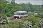 NEG Triebzug verlässt die provisorische Haltestelle Dagebüll Mole. (20.05.2019)