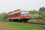 DB Regio 628 667 // Grevenbroich-Gustorf // 5. April 2014. Mittlerweile fährt hier die VIAS als RB 39 (Düssel-Erft-Bahn).