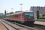 Einfahrt am 30.06.2018 von 928 549/628 549 als RB (Friedrichshafen Hafen - Friedrichshafen Stadt) in den Endbahnhof.