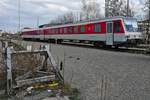 928 / 628 540  Rantum  vom Sylt Shuttle plus in der Abstellgruppe des Friedrichshafener Stadtbahnhofs (Aufnahme vom 03.04.2019 vom Fugngerweg der Olgastrae)