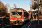 628 698 als Bauzemeck-Express von Herbertingen nach Pfullendorf am 24.02.19 beim umsetzten in Altshausen
