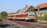 Am 28.09.2018 erreicht 628 645 als RE  Main-Tauber-Express  Aschaffenburg-Crailsheim den Bahnhof Blaufelden.