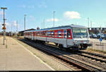 928 502-4  Keitum  der DB Fernverkehr AG als D 1445 (Sylt Shuttle Plus) nach Bredstedt rangiert in seinem Startbahnhof Westerland(Sylt), um an einen Autozug (Sylt Shuttle) der DB Fernverkehr AG gekuppelt zu werden.
[3.8.2019 | 15:41 Uhr]
