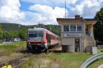 18. August 2020:
Dieses Bild zeigt 628 906 als RE 22316 (Ulm-Donaueschingen) am Stellwerk Blaubeuren.
