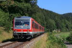 629 002-6 und 629 004-2 als RE 22346 (Ulm Hbf-Donaueschingen) bei Möhringen 8.8.20