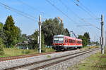 628 als RB nach Biberach Süd verlässt hier soeben am 10.08.20 den Bahnhof von Warthause