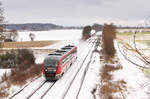 642 162 als RE Crailsheim-Heilbronn am 26.01.2021 bei Waldenburg.
