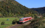 628 656-0 als RE 3248 (Ulm Hbf-Donaueschingen) bei Fridingen 9.10.21