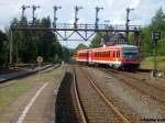 Als Verstrkungszug fhrt am 18.8.07 diesee 628 in Bad Harzburg ein