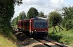628 651 mit RB 5864 bei Petershagen (27.07.2007)
