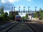 628/928 551 fhrt in den Bahnhof Bad Harzburg ein (1.9.2007)