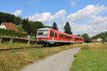 DB 628 445 verlässt Sulzbachtal in Richtung Kaiserslautern Hbf. (17.07.2023)