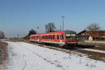 628 627 mit Fahrtziel Burghausen am 21. Januar 2026 bei Pirach.