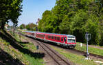 628 455 und 628 501  Hörnum  als RE 12029 (Neustadt (W) Hbf - Karlsruhe Hbf) bei der Ausfahrt Winden 22.4.26
