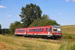 628 558 von Mühldorf nach Wasserburg am Bü Buchsee am Nachmittag des 9 August 2026.