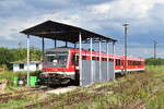 628 337 genie�t in Draganesti die Abendsonne. Aufgenommen vom Bahnsteig.

Draganesti 28.07.2026