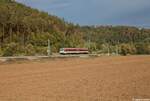 Am Abend des 20. September 2026 ging es f�r den DB Regio Sylt-Shuttle-Plus 628 507  List  �ber die G�ubahn nach T�bingen. Nach zwei Wolkenbildern kam die Sonne doch noch heraus und ein Bild mit dem bedrohlichen Himmel konnte bei Neckarhausen entstehen. 