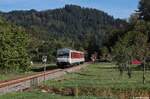 Am 19. September 2026 fuhr der ehemalige DB Regio Sylt-Shuttle-Plus 628 507  List  als Schienenbusersatz durch das Renchtal. Mein letztes Bild des SSP 628 entstand auf dem RB 39066 bei Lautenbach mit dem Ziel Oberkirch. 