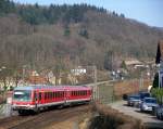 928 289 als RB nach Heidelberg kurz vor Heidelberg Karlstor, 23.02.08.