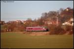 628 344-4 fhrt am 06.03.08 als RE 22532 von Ulm Hbf nach Crailsheim, aufgenommen bei Aalen-Hofen.