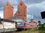 Doppelgarnitur 628 208 + 628 683 abfahrtbereit in Neustadt (Holst) als RB 11757 nach Lbeck - 26.07.2004  