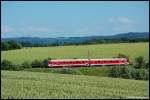 628 334 ist am frhen Abend des 27.06.08 unterwegs als RE 22532 von Ulm Hbf nach Crailsheim, aufgenommen bei Rainau-Buch am Km 2,0 der Oberen Jagsttalbahn (KBS 786).