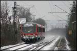 628 344-4 trotzte am Morgen des 6.01.2008 der Eisesklte und  erreichte planmig als RE von Ulm nach Ellwangen den Hofener Haltepunkt.