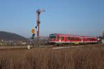 628 446 auf der Vogelsbergbahn als RB 25254 nach Gieen bei Groen-Buseck im Einsatz (30.01.2009)