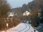 Naila im Frankenwald am 06.01.2009: Ein 628er des Bh Hof verlässt gerade in Höhe der ehem.