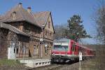 628 602 im Bahnhof Rottleberode auf der Strecke Berga/Kelbra - Stolberg/Harz unweit des Kyffhusers