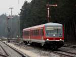 Der 628 559 am 02.01.2009 bei der Einfahrt in Kastl.