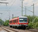 628 327-9 als RB 33555 (Wrzburg Hbf-Crailsheim) bei der Einfahrt Knigshofen 22.5.09
