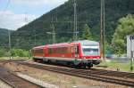 Nein, es geht nicht nach Ulm sondern aufs Abstellgleis fr 628 342-8 am 27.5.2009. Aufgenommen im Geislinger Bahnhof.